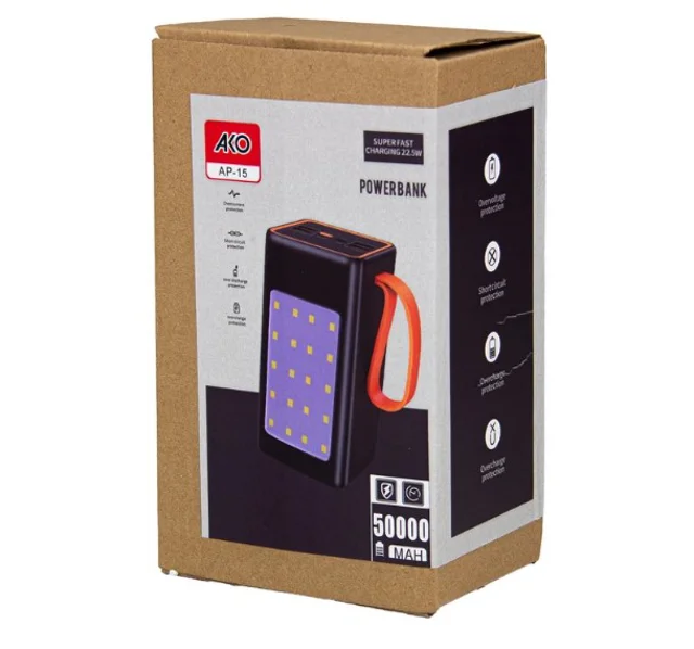 پاوربانک آکو مدل AP-15 ظرفیت 50000 میلی آمپر ساعت